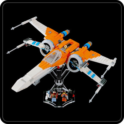 Display stand angled for Lego 75273 Poe Dameron's X-wing Fighter + minifigures slots (A1061)-2