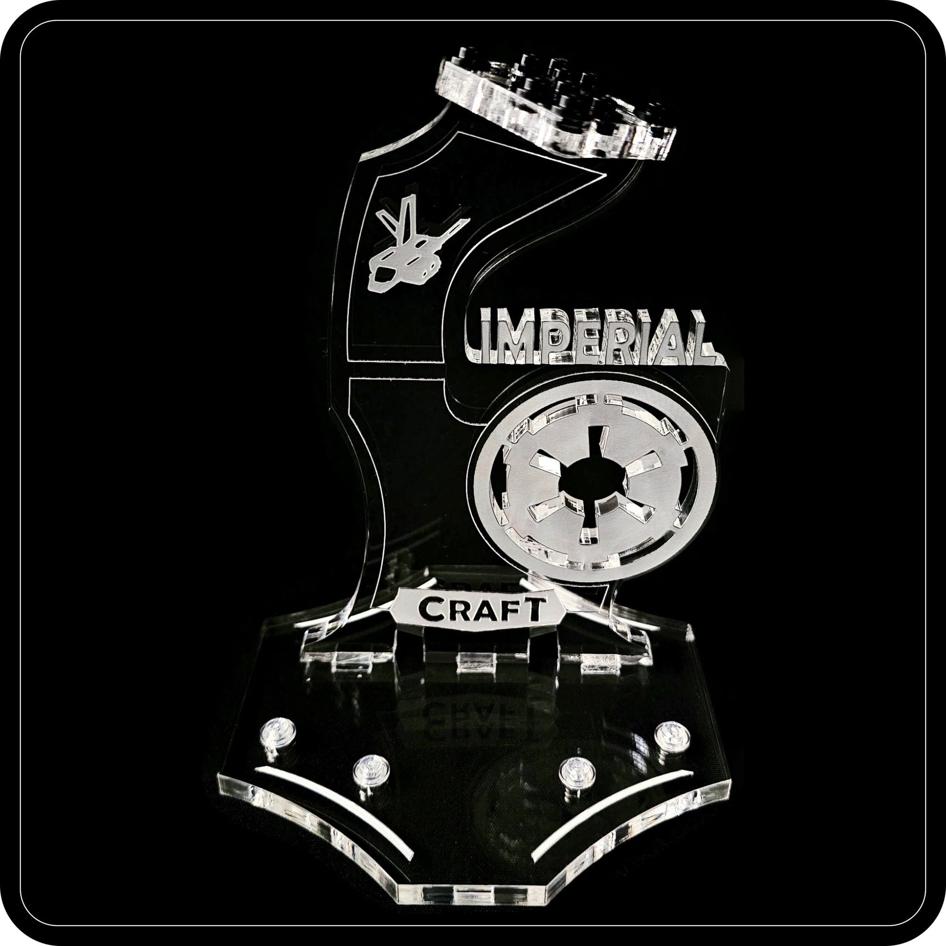 Display stand angled for Lego 75221 Imperial Landing Craft + minifigures slots (A1064)-1