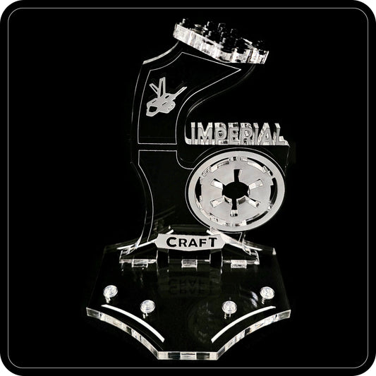 Display stand angled for Lego 75221 Imperial Landing Craft + minifigures slots (A1064)-1