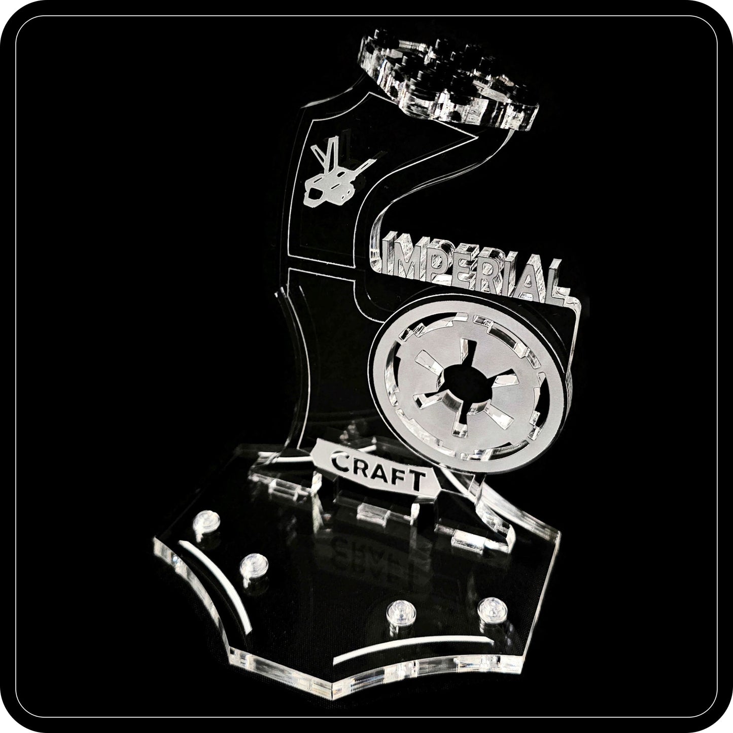 Display stand angled for Lego 75221 Imperial Landing Craft + minifigures slots (A1064)-3