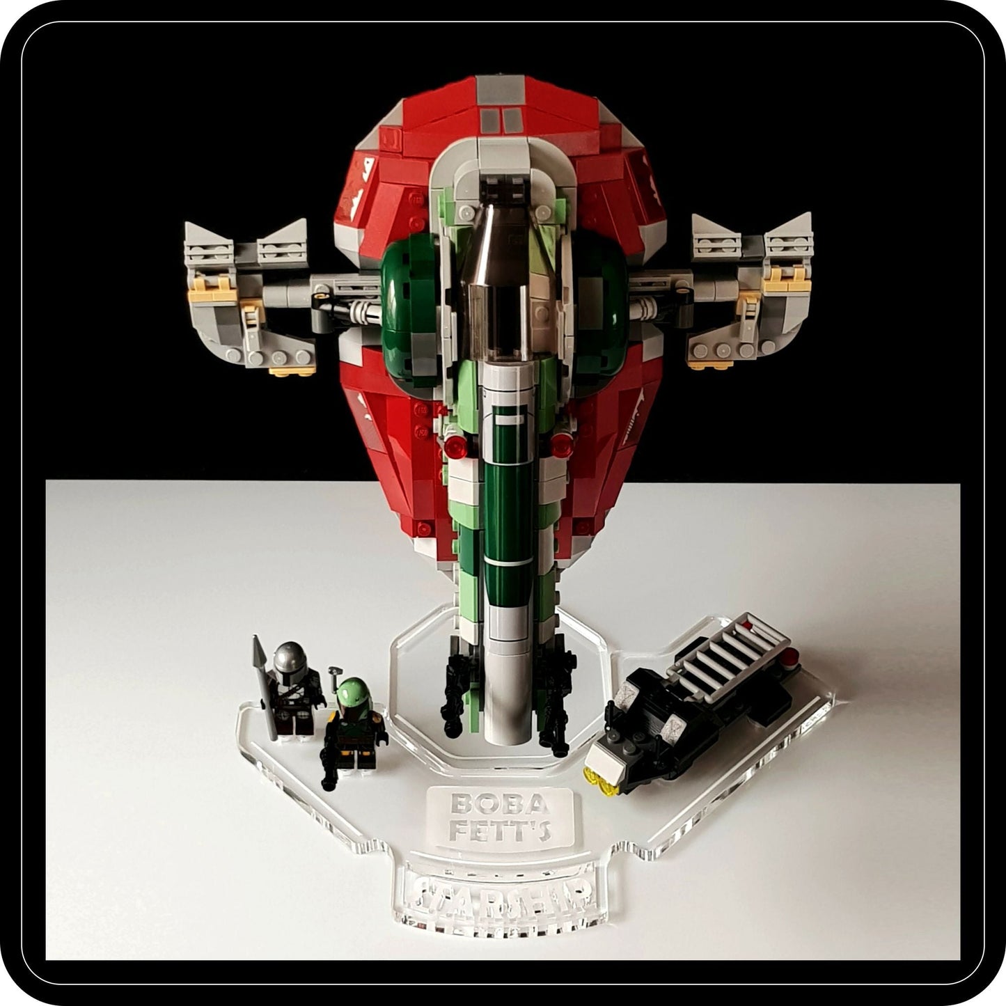 Display stand angled for Lego 75312 Boba Fett's Starship + Minifigures plate (A1066)-10