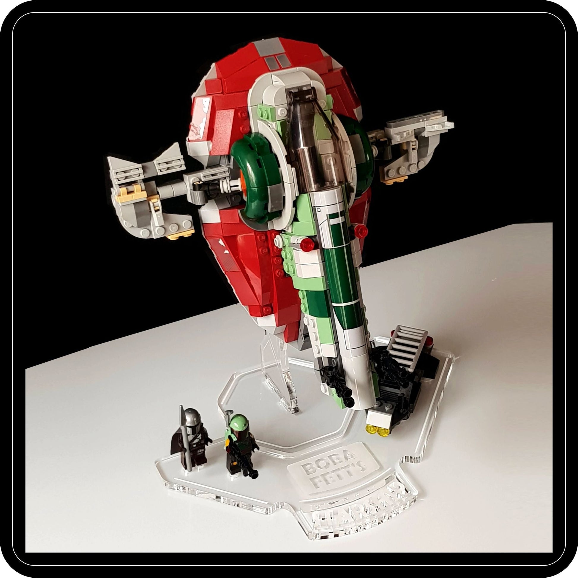 Display stand angled for Lego 75312 Boba Fett's Starship + Minifigures plate (A1066)-1