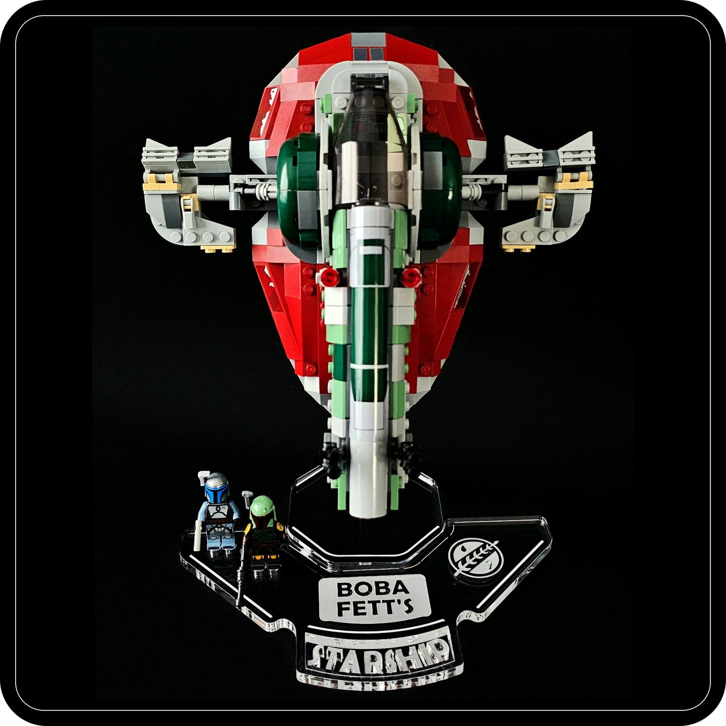 Display stand angled for Lego 75312 Boba Fett's Starship + Minifigures plate (A1066)-1