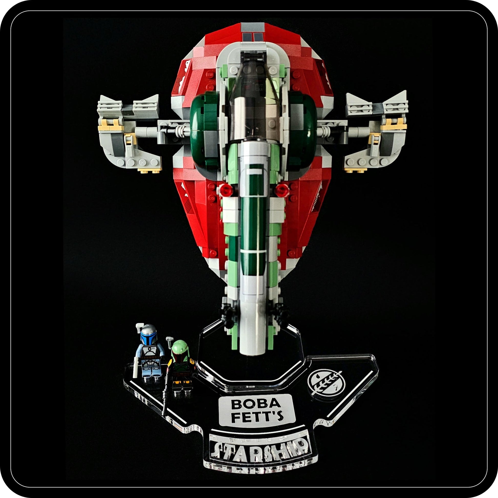 Display stand angled for Lego 75312 Boba Fett's Starship + Minifigures plate (A1066)-1