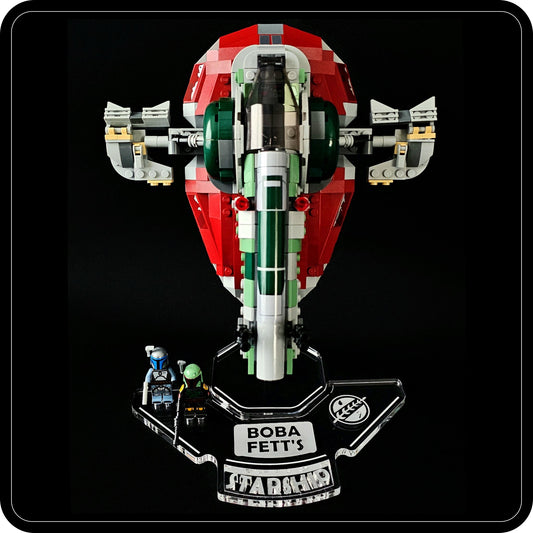 Display stand angled for Lego 75312 Boba Fett's Starship + Minifigures plate (A1066)-1