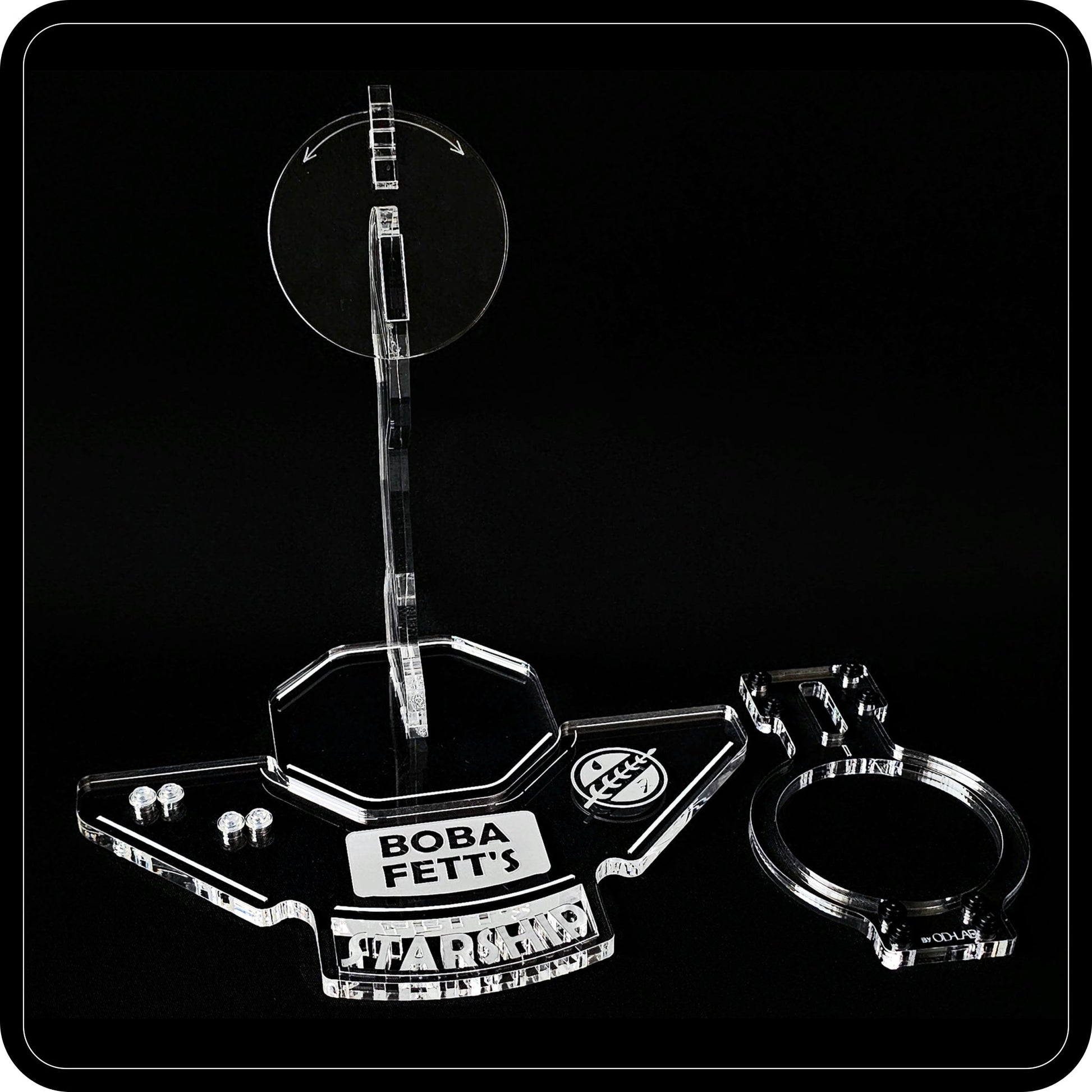 Display stand angled for Lego 75312 Boba Fett's Starship + Minifigures plate (A1066)-3