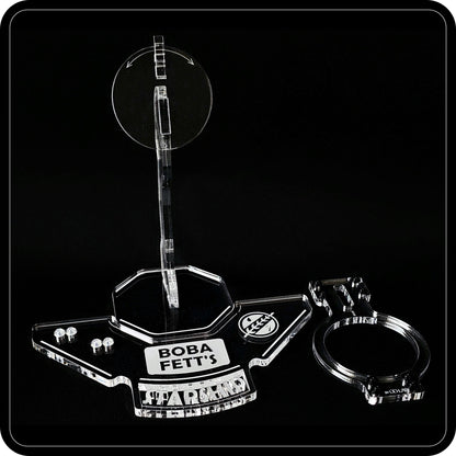 Display stand angled for Lego 75312 Boba Fett's Starship + Minifigures plate (A1066)-3