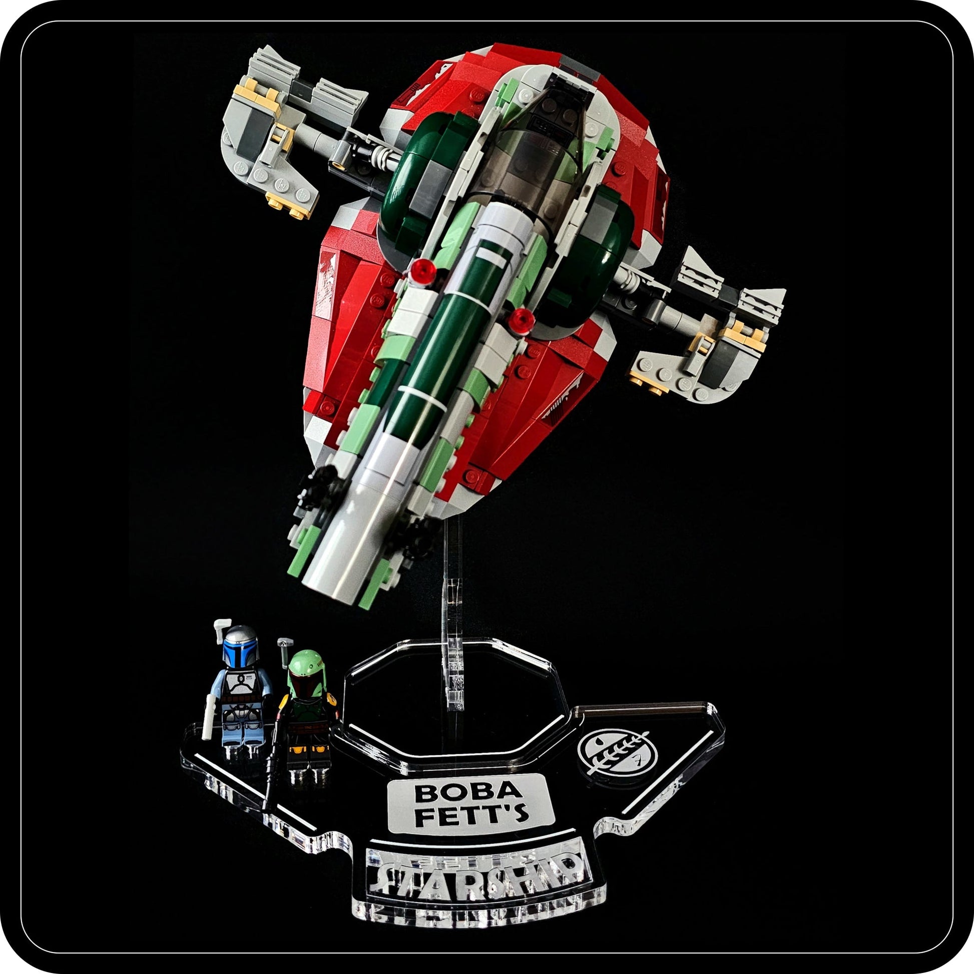 Display stand angled for Lego 75312 Boba Fett's Starship + Minifigures plate (A1066)-4