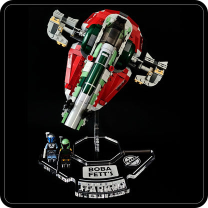 Display stand angled for Lego 75312 Boba Fett's Starship + Minifigures plate (A1066)-4