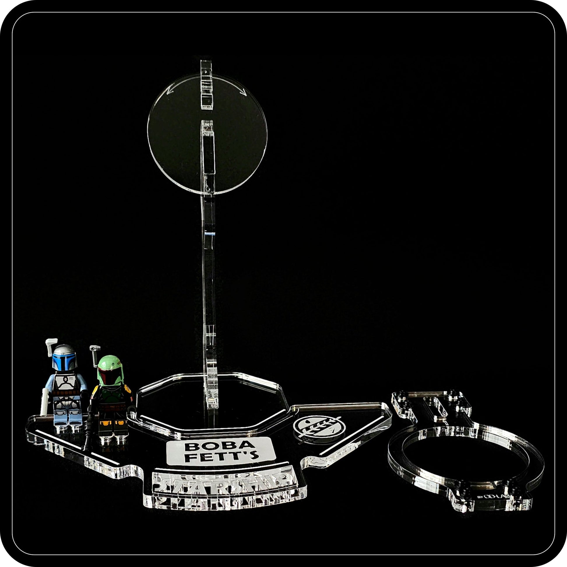 Display stand angled for Lego 75312 Boba Fett's Starship + Minifigures plate (A1066)-5