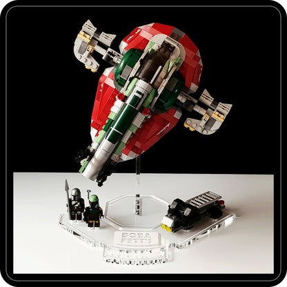 Display stand angled for Lego 75312 Boba Fett's Starship + Minifigures plate (A1066)-6