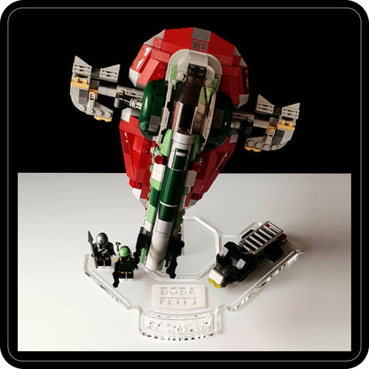 Display stand angled for Lego 75312 Boba Fett's Starship + Minifigures plate (A1066)-7