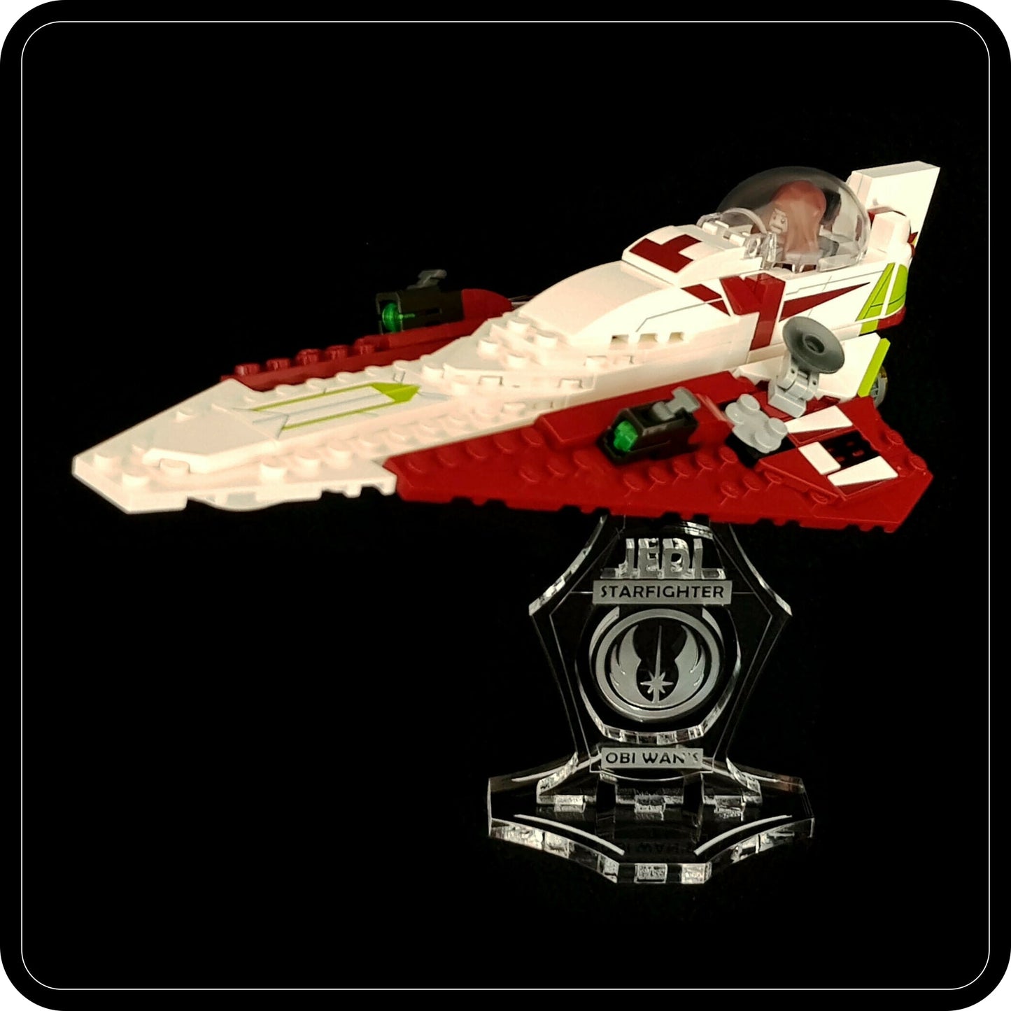Display stand angled for Lego 75333 Obi Wan's Starfighter (A1069)-1