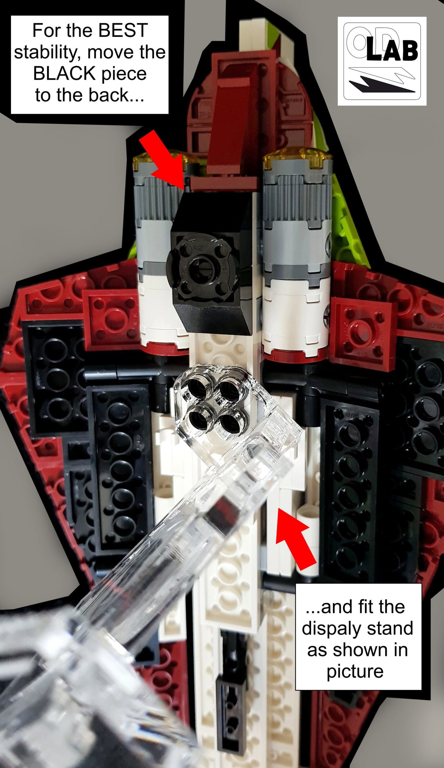 Display stand angled for Lego 75333 Obi Wan's Starfighter (A1069)-f