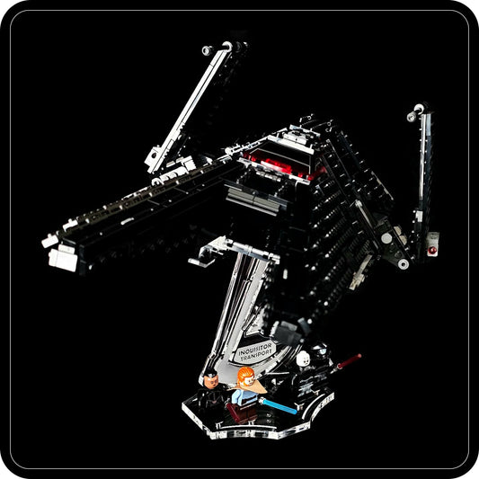 Display stand 3D-ENGV angled for Lego 75336 - Inquisitor Transport Scythe + minifigures slots (A1075)-1