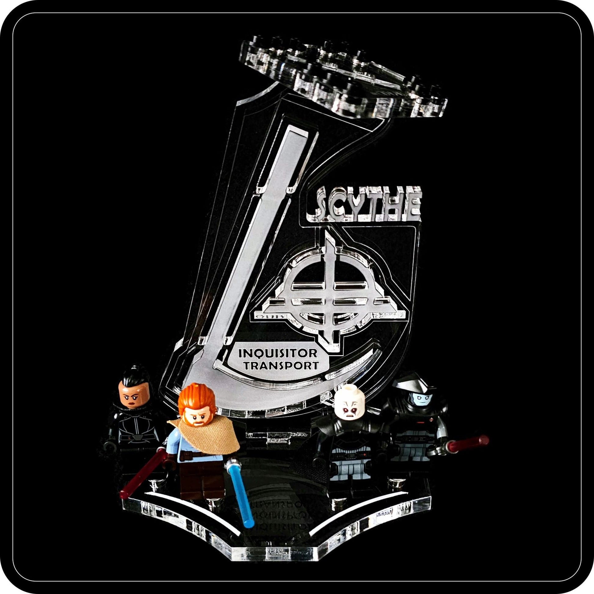 Display stand 3D-ENGV angled for Lego 75336 - Inquisitor Transport Scythe + minifigures slots (A1075)-4