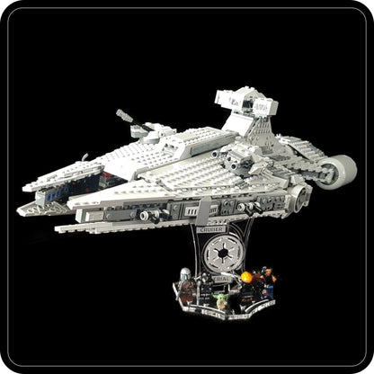 Display stand 3D angled for Lego 75315 - Imperial Light Cruiser + minifigures slots (A1078)-2