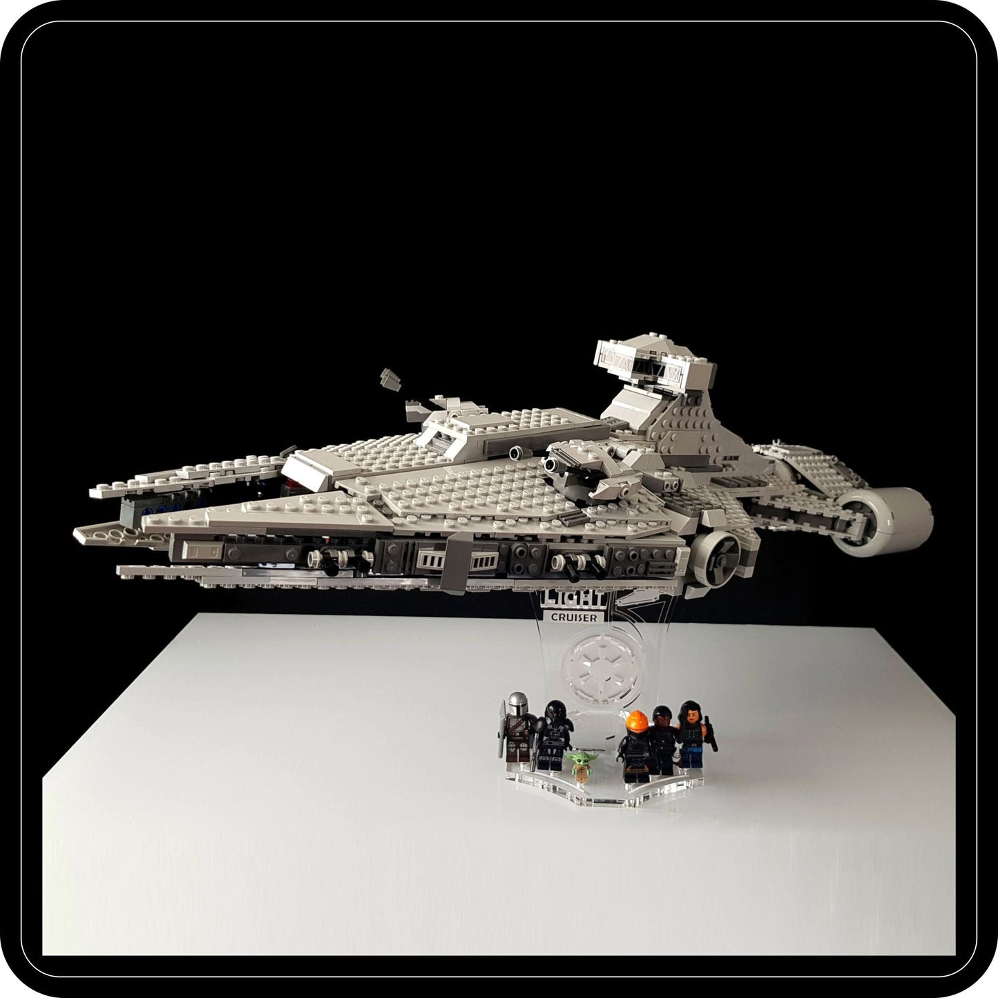 Display stand 3D angled for Lego 75315 - Imperial Light Cruiser + minifigures slots (A1078)-8