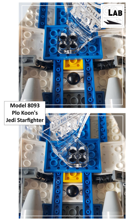 Display stand angled for Lego 8093 Plo Koon's Jedi Starfighter (A1079)-f