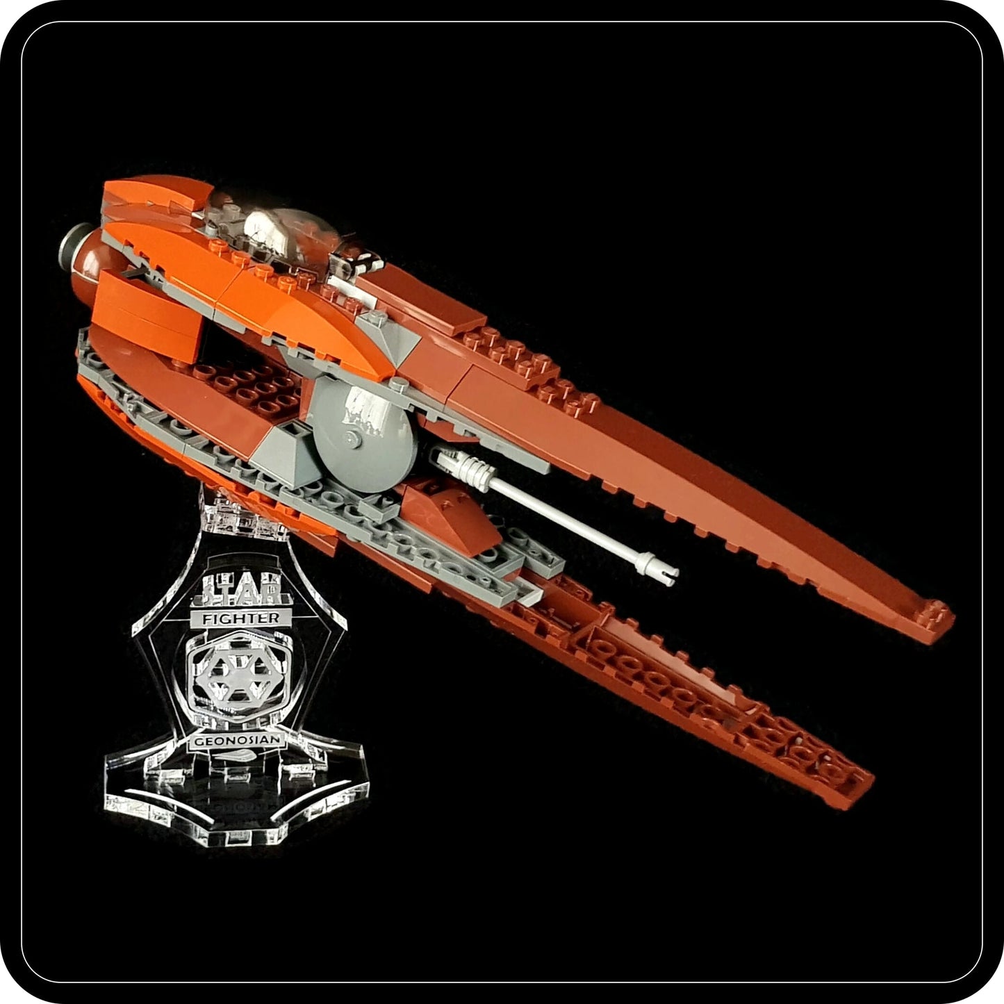 Display stand angled for Lego 7959 and 4478 Geonosian Starfighter (A1087)-2