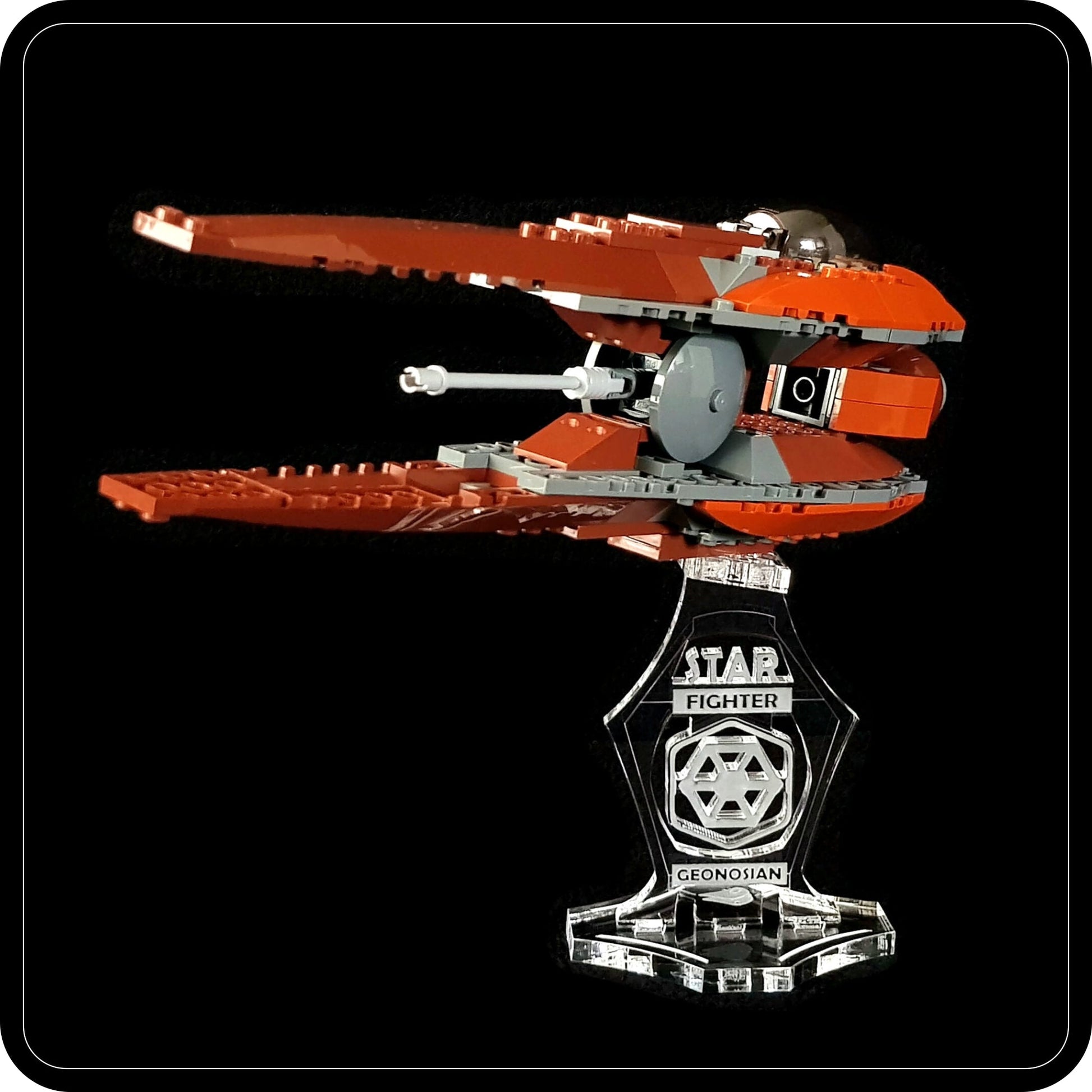 Display stand angled for Lego 7959 and 4478 Geonosian Starfighter (A1087)-5