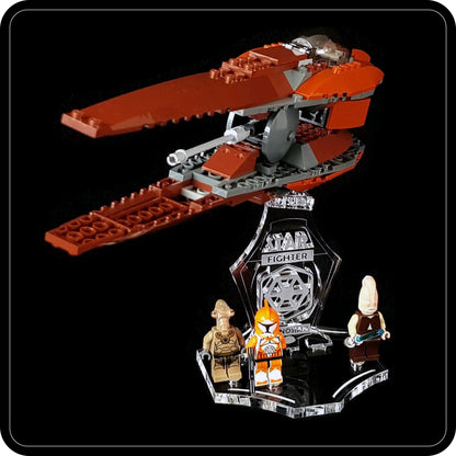 Display stand angled for Lego 7959 and 4478 Geonosian Starfighter + minifigures slots (A1088)-1