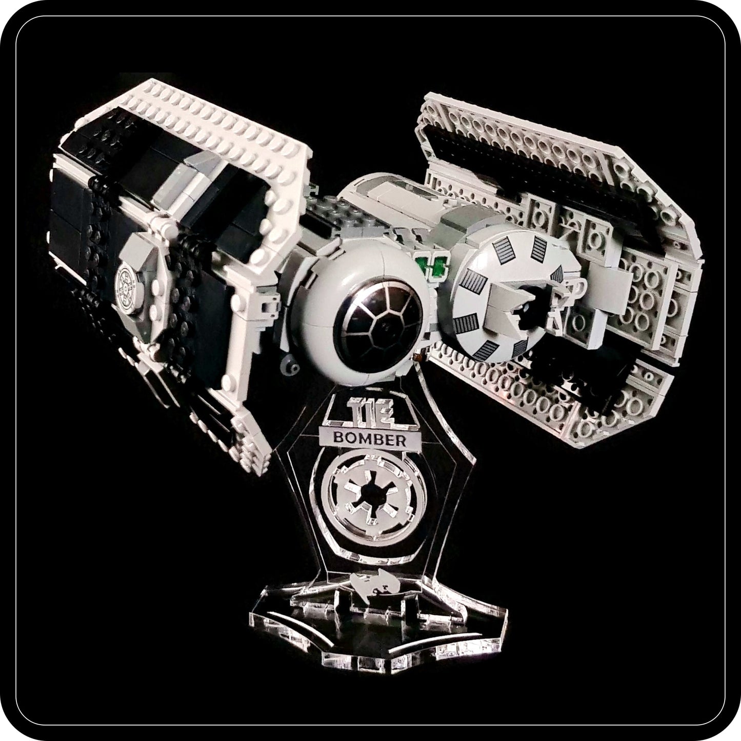 Display stand angled 3D for Lego 75347 TIE Bomber (A1092)-1