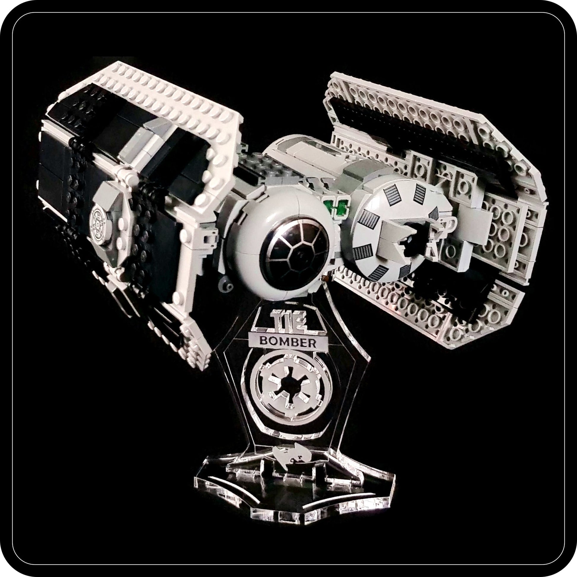 Display stand angled 3D for Lego 75347 TIE Bomber (A1092)-1