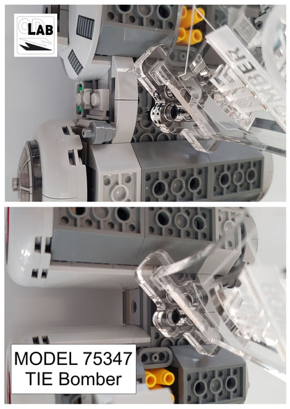 Display stand angled 3D for Lego 75347 TIE Bomber (A1092)-f