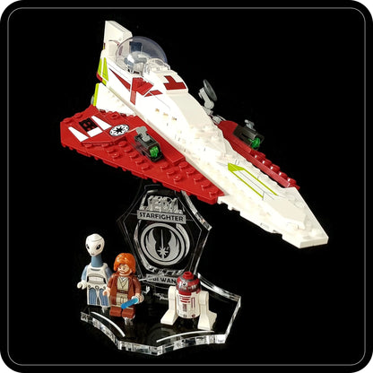 Display stand angled for Lego 75333 Obi Wan's Starfighter + minifigures slots (A1096)-9