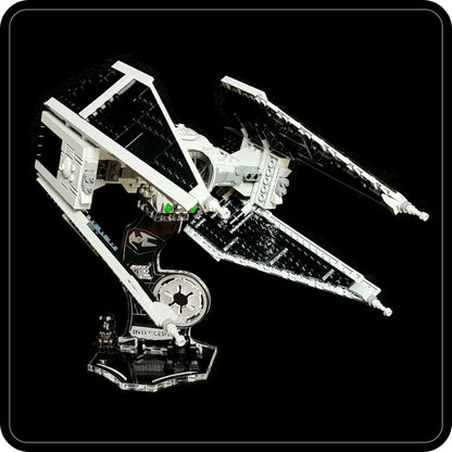 Display stand 3D-ENGV angled for Lego 75348 Mandalorian TIE Interceptor + minifigures slots (A1099)-2