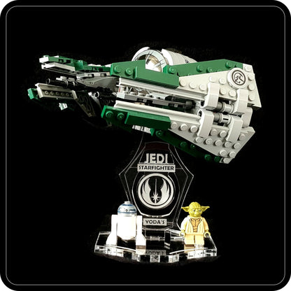 Display stand angled for Lego 75360-75168 Yoda's Jedi Starfighter + minifigures slots (A1100)-6