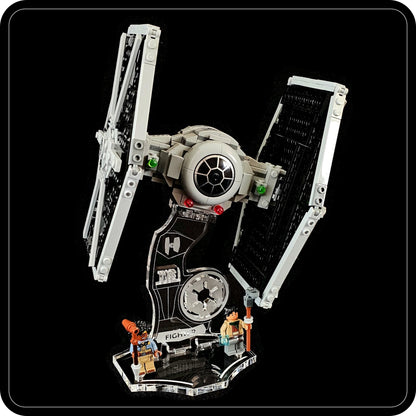 Display stand 3D-ENGV angled for Lego 75393 TIE Fighter + minifigures slots (A1104)-2