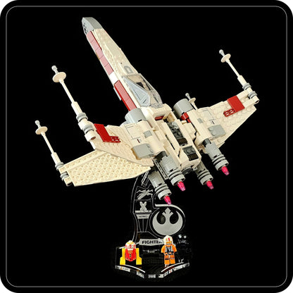 Display stand angled for Lego 75393 X-WING Fighter + minifigures slots (A1105)-4