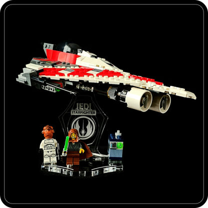 Display stand angled for Lego 75388 Jedi Bob's Starfighter + minifigures slots (A1106)-6