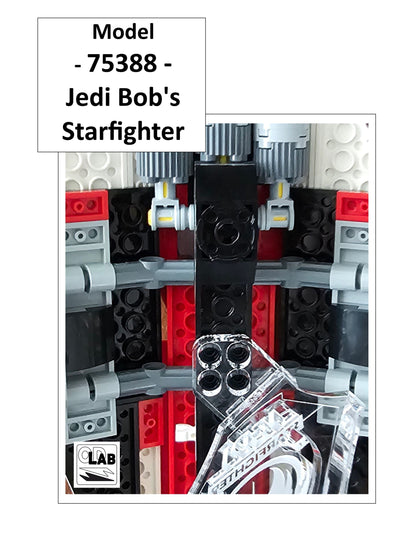 Display stand angled for Lego 75388 Jedi Bob's Starfighter + minifigures slots (A1106)-f