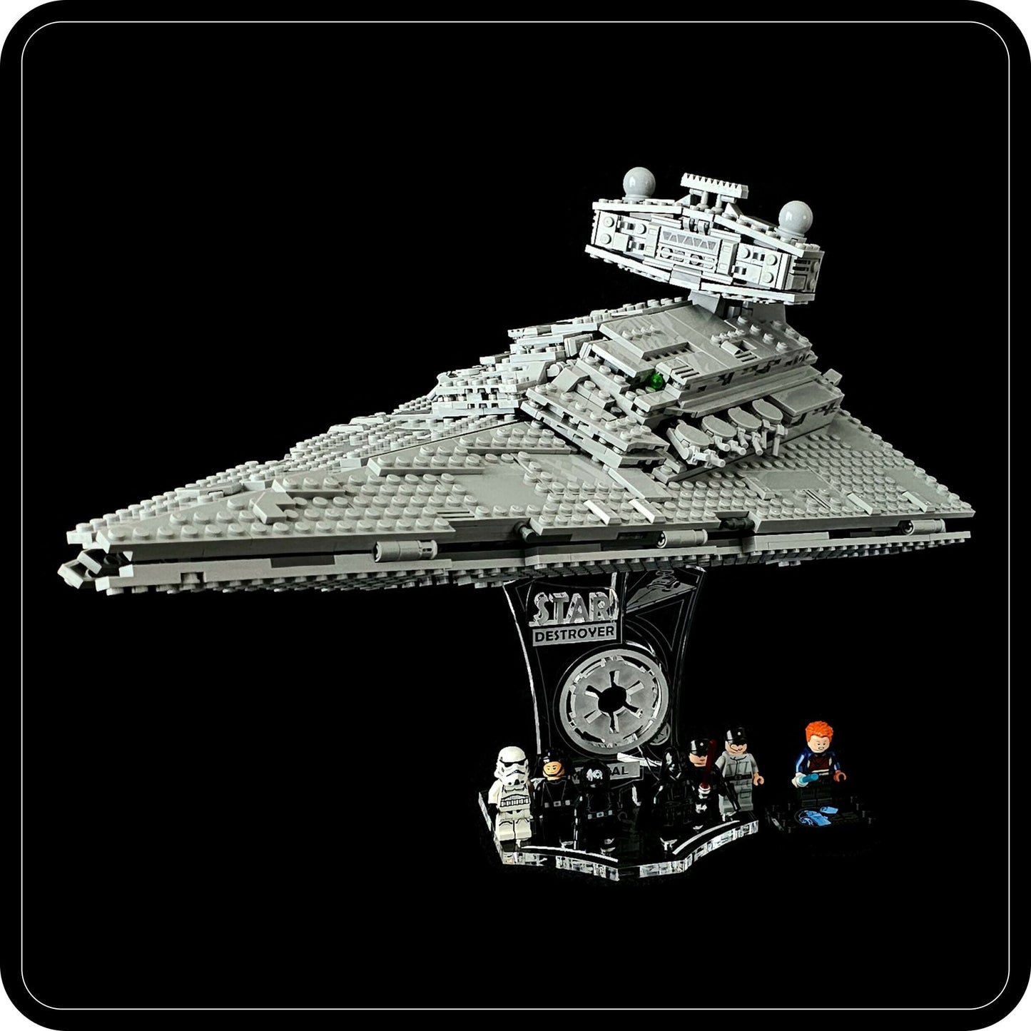 Display stand 3D angled for Lego 75394 - Imperial Star Destroyer + minifigures slots (A1107)-2