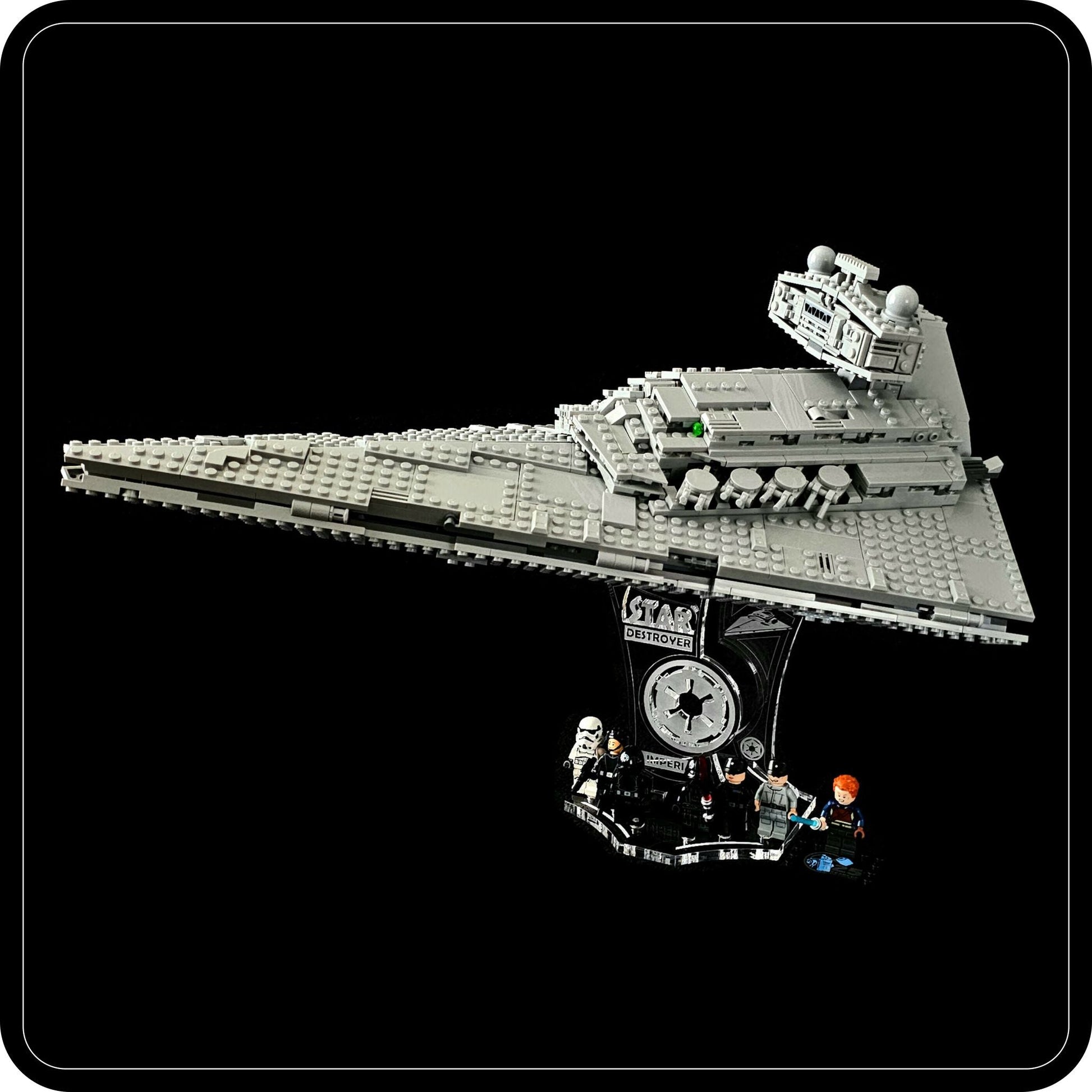 Display stand 3D angled for Lego 75394 - Imperial Star Destroyer + minifigures slots (A1107)-6