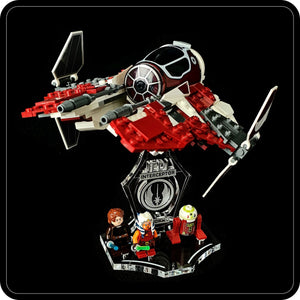 Display stand angled for Lego 75401 Ahsoka's Jedi Interceptor + minifigures slots (A1111)