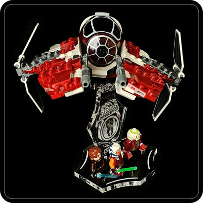 Display stand angled for Lego 75401 Ahsoka's Jedi Interceptor + minifigures slots (A1111)-2