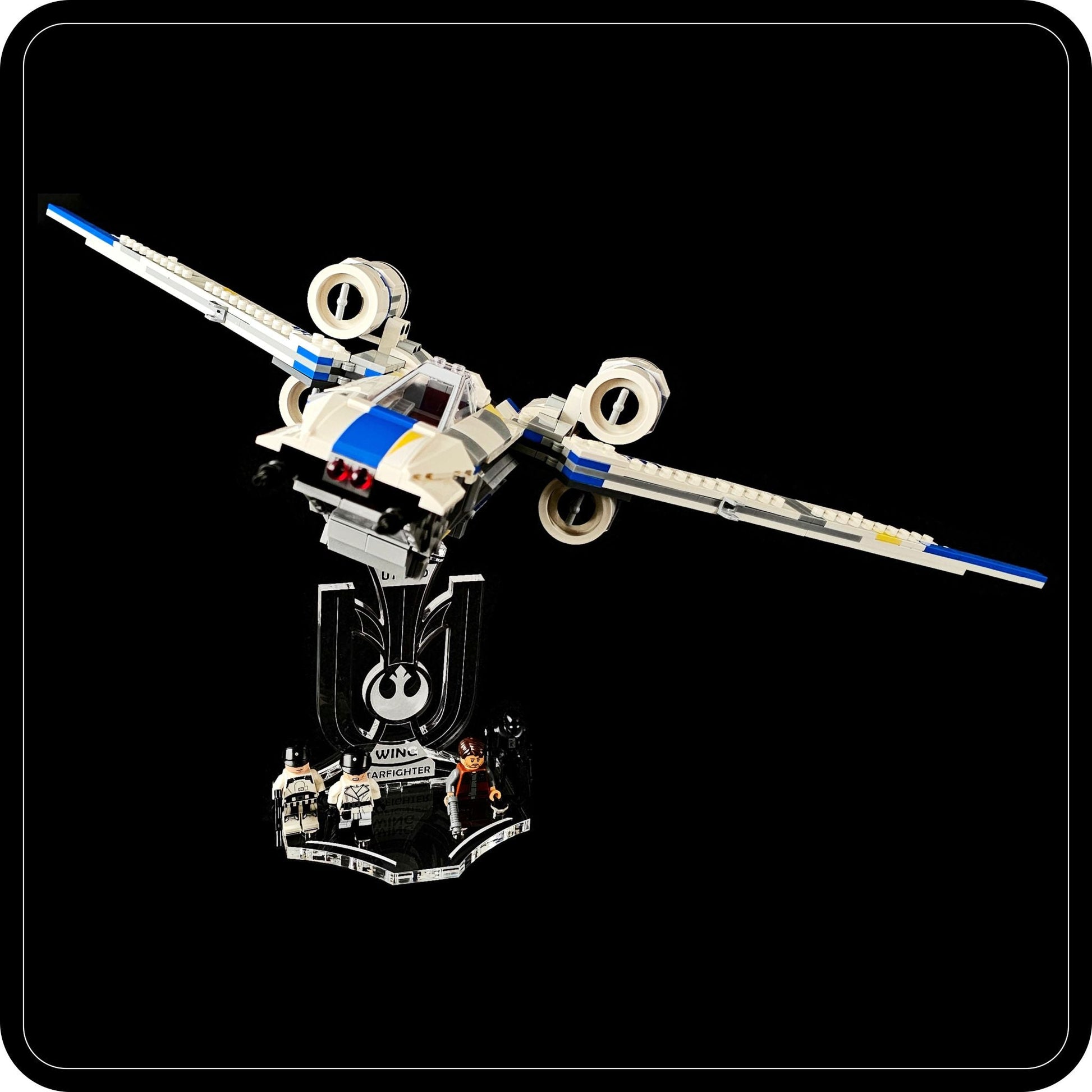Display stand angled for Lego 75399 Rebel U-Wing Fighter + minifigures slots (A1116)-1