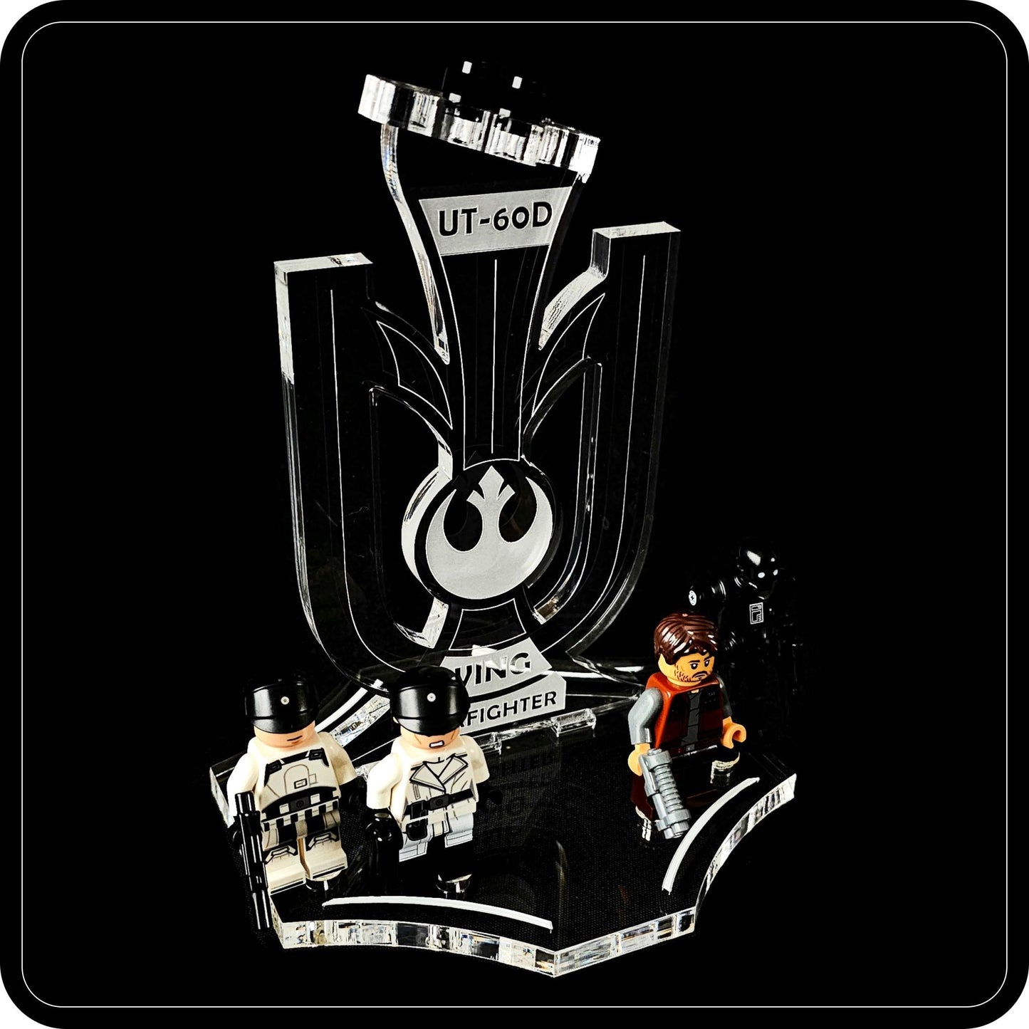 Display stand angled for Lego 75399 Rebel U-Wing Fighter + minifigures slots (A1116)-4