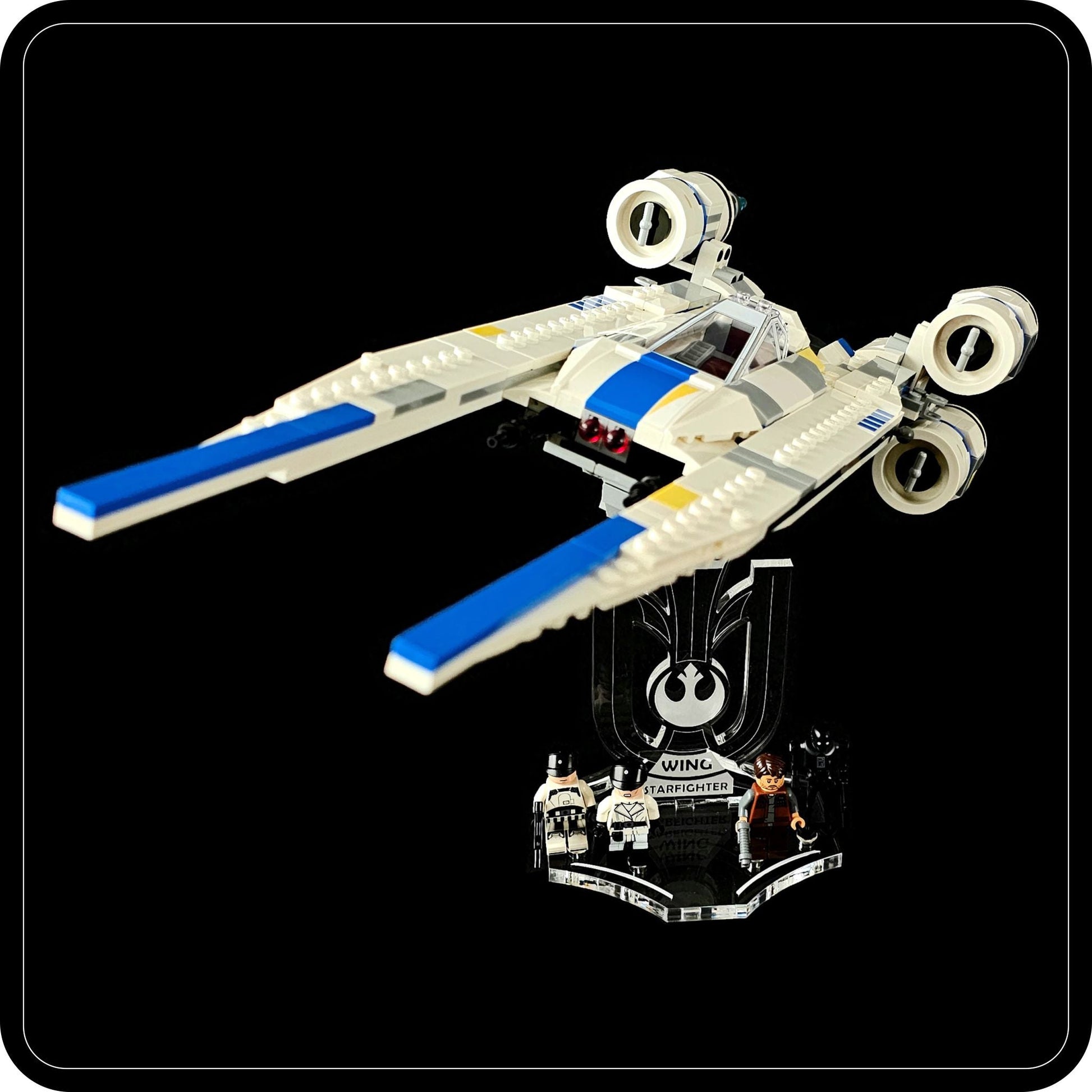 Display stand angled for Lego 75399 Rebel U-Wing Fighter + minifigures slots (A1116)-6
