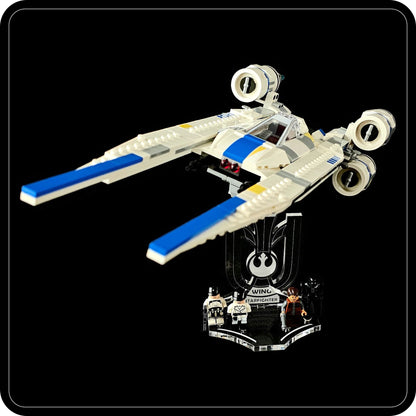 Display stand angled for Lego 75399 Rebel U-Wing Fighter + minifigures slots (A1116)-6