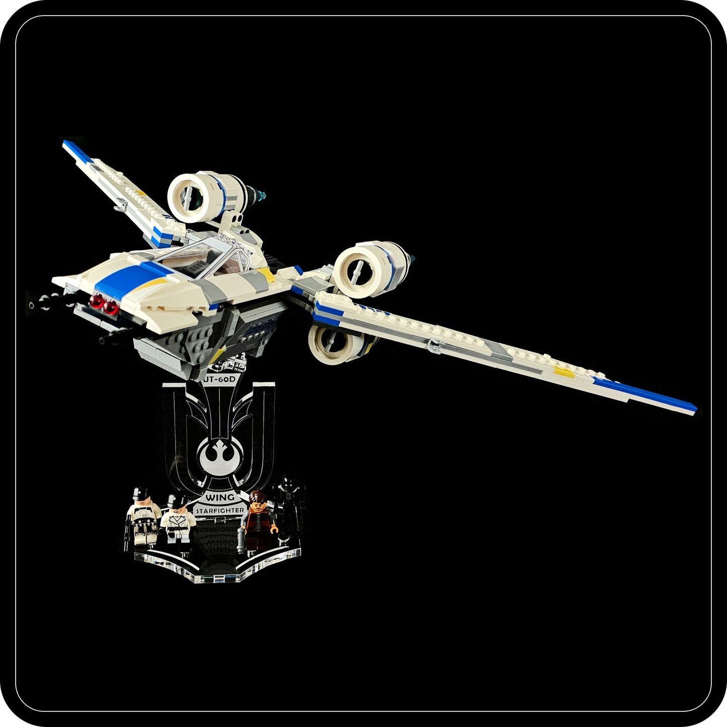 Display stand angled for Lego 75399 Rebel U-Wing Fighter + minifigures slots (A1116)-8