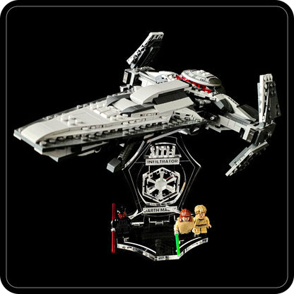 Display stand angled 3D for Lego 75383 Darth Maul's Sith Interceptor +minifigures slots (A1117)-1
