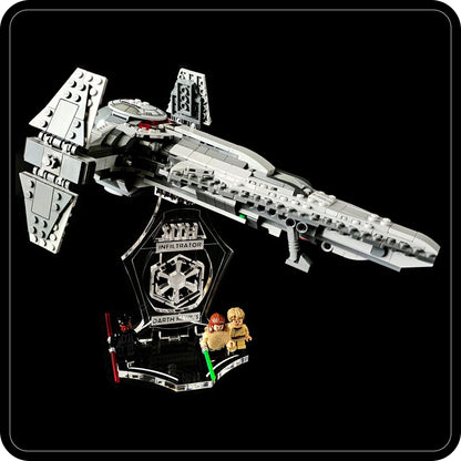 Display stand angled 3D for Lego 75383 Darth Maul's Sith Interceptor +minifigures slots (A1117)-2