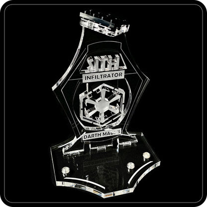 Display stand angled 3D for Lego 75383 Darth Maul's Sith Interceptor +minifigures slots (A1117)-3