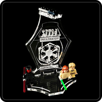 Display stand angled 3D for Lego 75383 Darth Maul's Sith Interceptor +minifigures slots (A1117)-8
