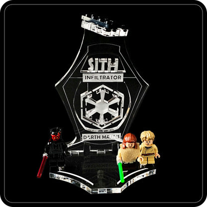 Display stand angled 3D for Lego 75383 Darth Maul's Sith Interceptor +minifigures slots (A1117)-9